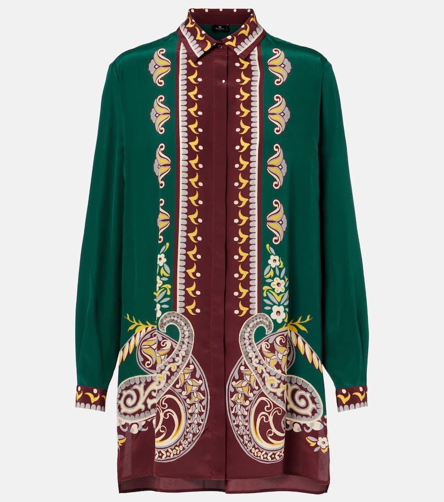 Printed oversized silk shirt