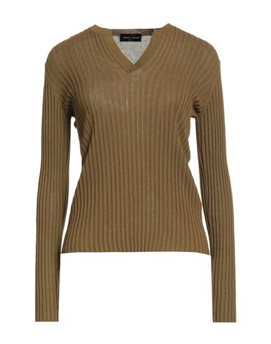Woman Sweater Military green Size S Cotton