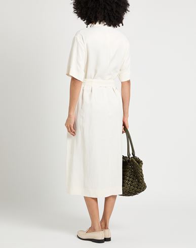 Woman Midi dress Off white Size 4 Viscose, Linen