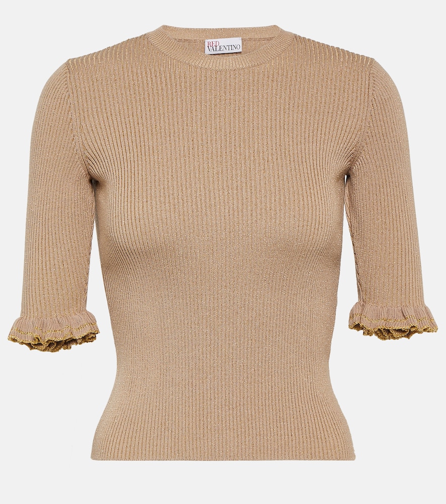 Ribbed-knit wool-blend top