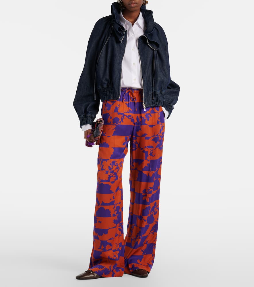 Printed wide-leg pants
