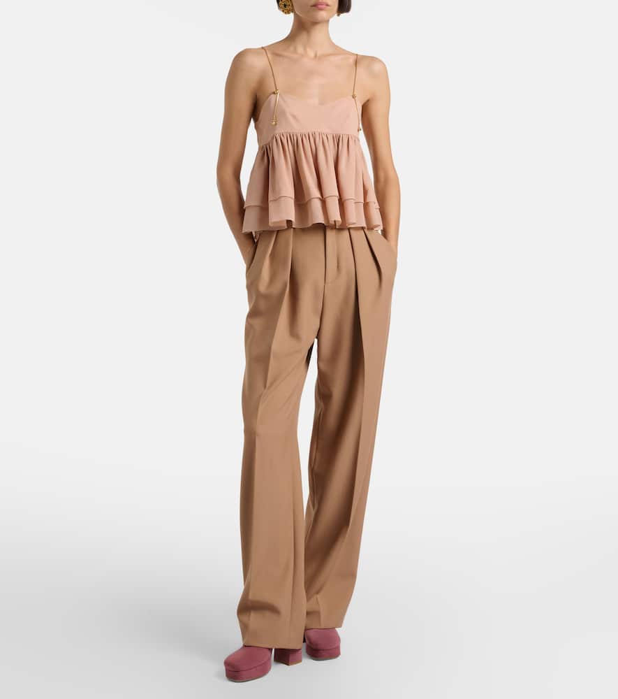 Chloé Gathered silk top