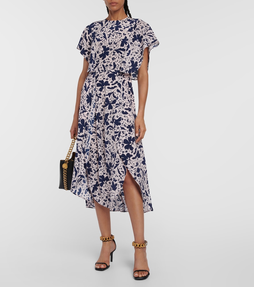 Floral silk midi dress