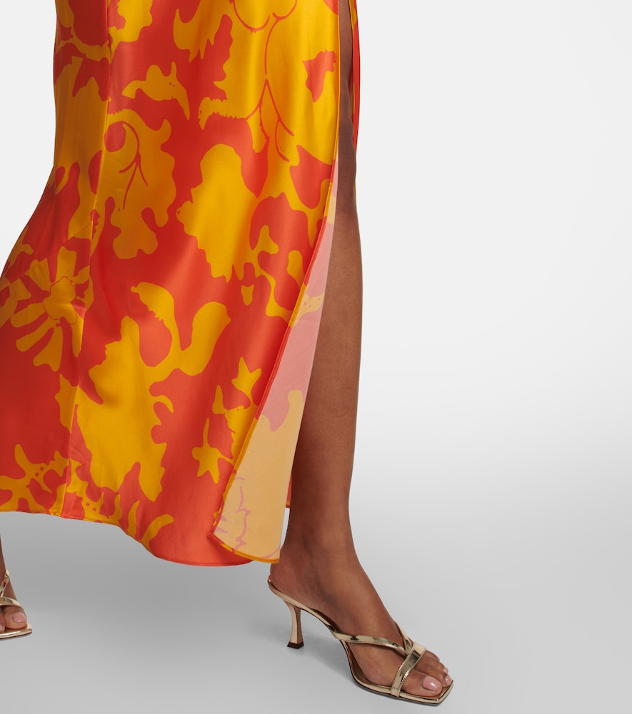 Printed silk maxi dress