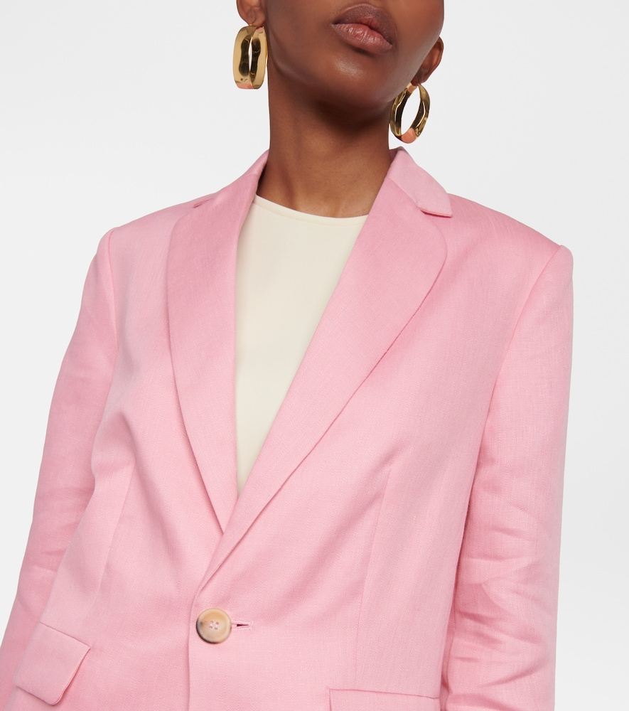 Azores single-breasted linen blazer