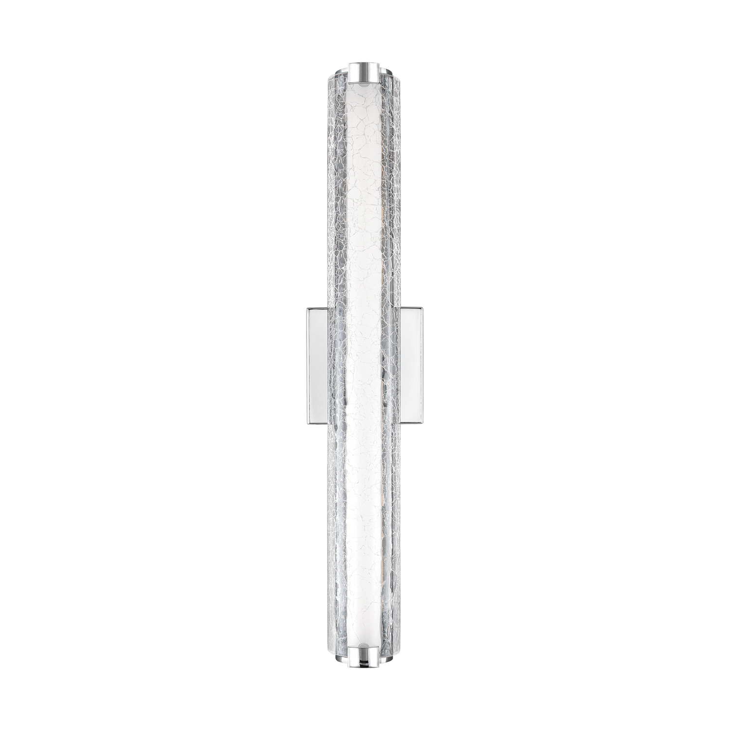 Visual Comfort Studio Cutler LED Bathroom Vanity Light in Chrome with Crackle Gla