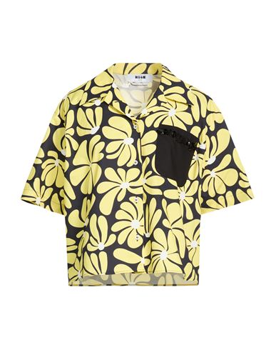 Woman Shirt Yellow Size 2 Cotton, Elastane