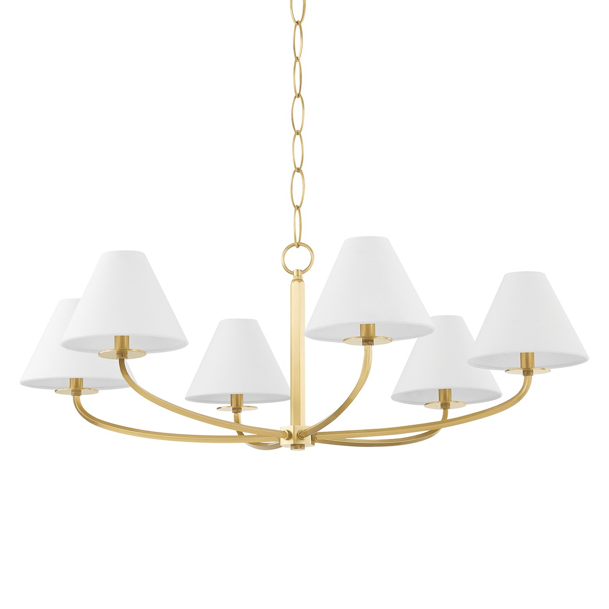 Aged Brass Chandelier from the Stacey Collection