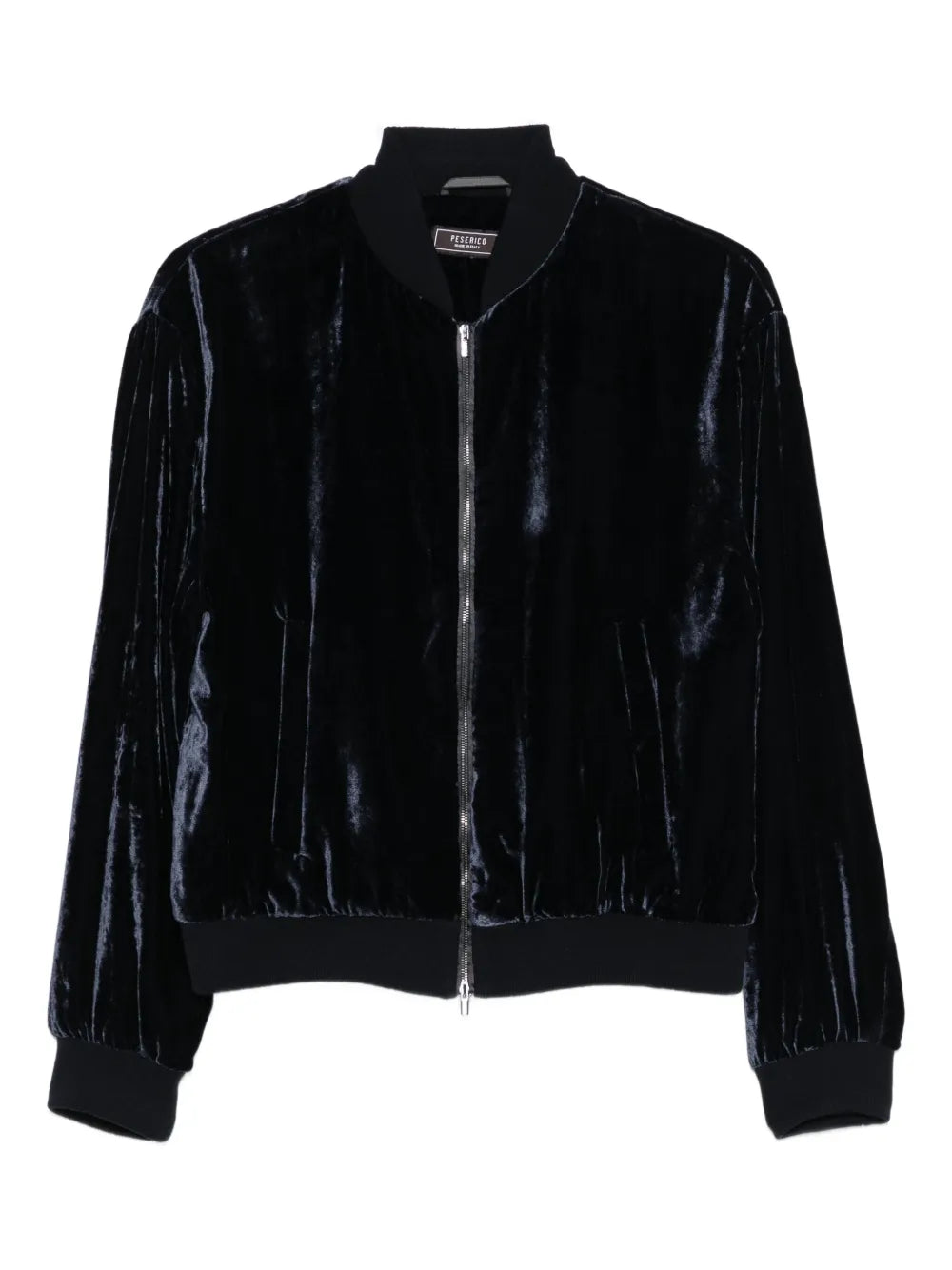 Velvet Zip-Front Jacket — Black