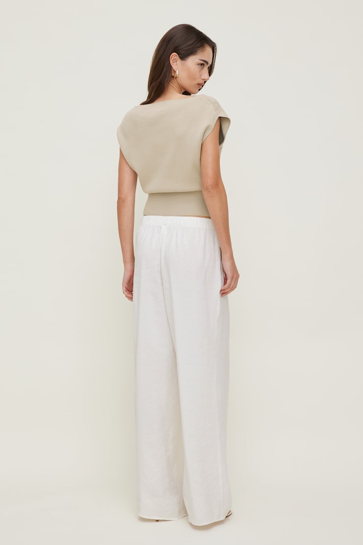 Priya Wide Leg Pants - White - Women Clothing