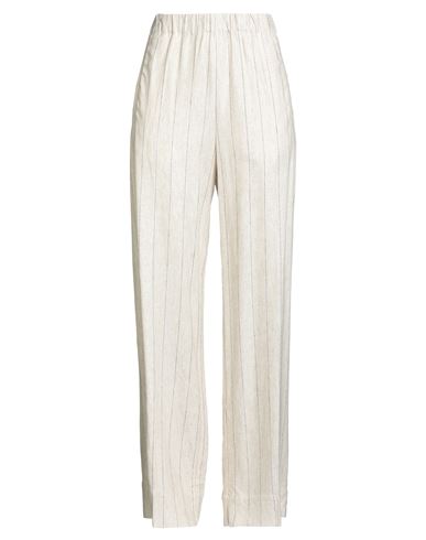 Woman Pants Sand Size 26 Viscose, Linen