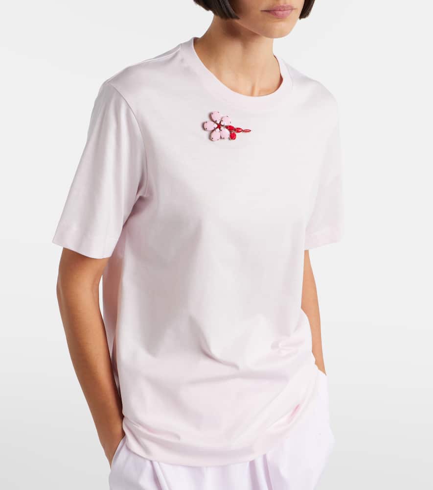 Embellished cotton jersey T-shirt