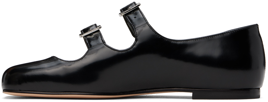 Sandy Liang SSENSE Exclusive Black MJ Double Strap Ballerina Flats