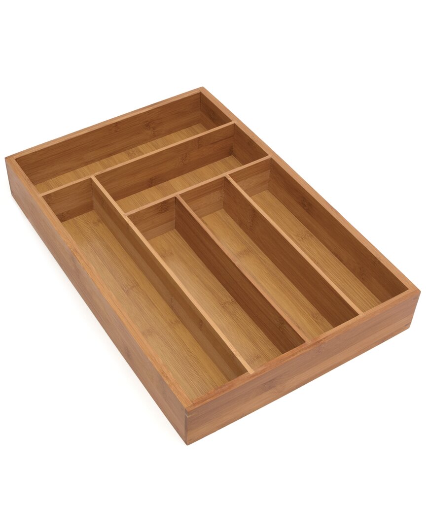 International Bamboo Flatware Organizer, 6 Compartments