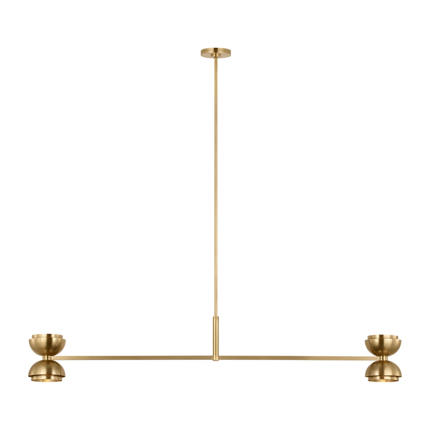 Natural Brass LED Linear Chandelier from the Shanti Collection