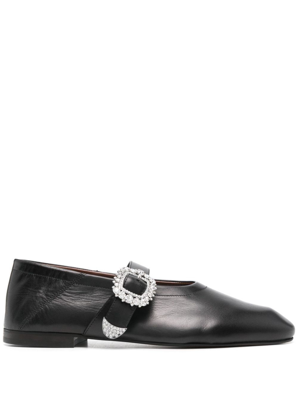 Buckle-detail ballet flats - Black