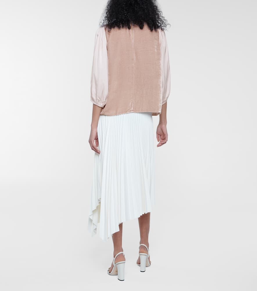 Elise and silk blouse