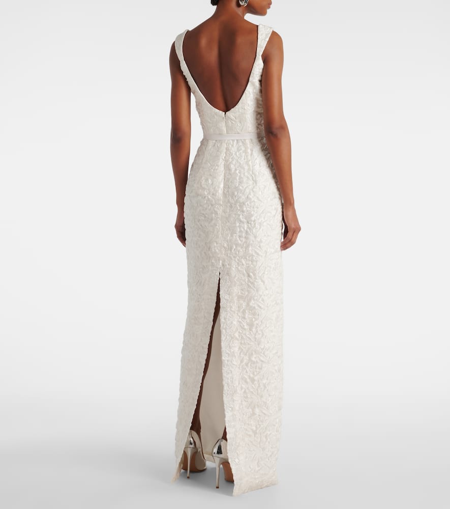 Robin floral jacquard gown