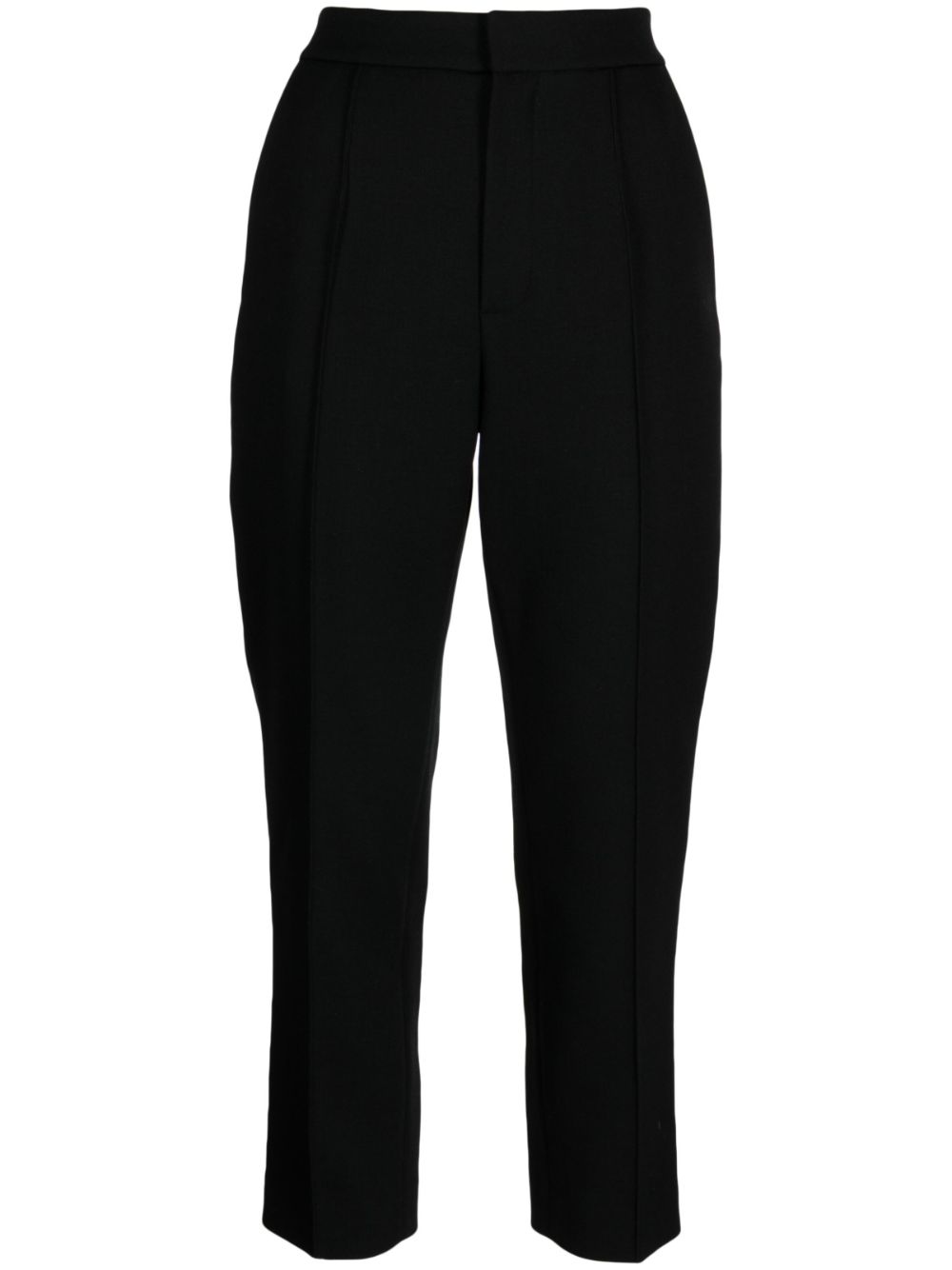 Pressed-crease straight-leg trousers - Black