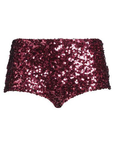 Woman Shorts & Bermuda Shorts Burgundy Size 8 Polyester, Elastane