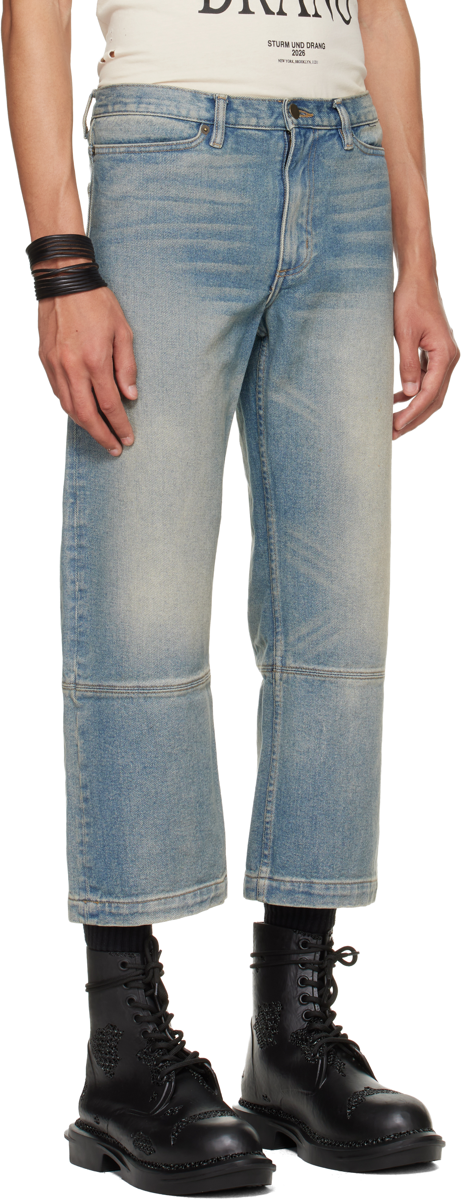 Blue Etteragic Denim Washed Jeans