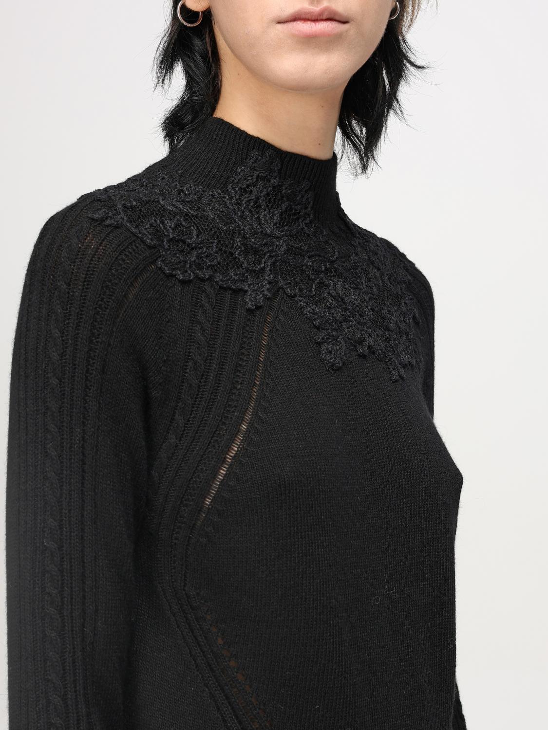 Floral-lace sweater - Neutrals