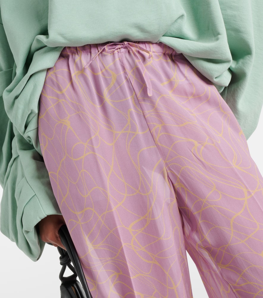 Printed wide-leg pants