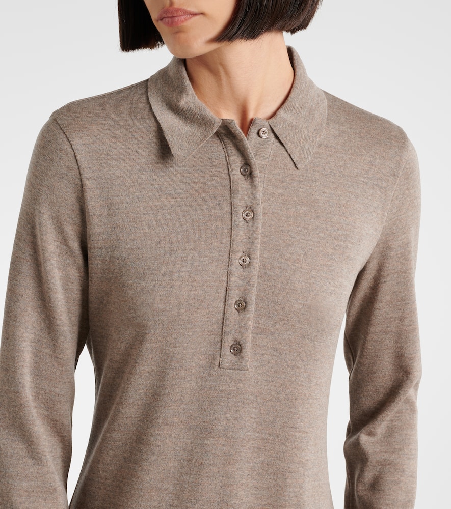 Wool jersey polo dress