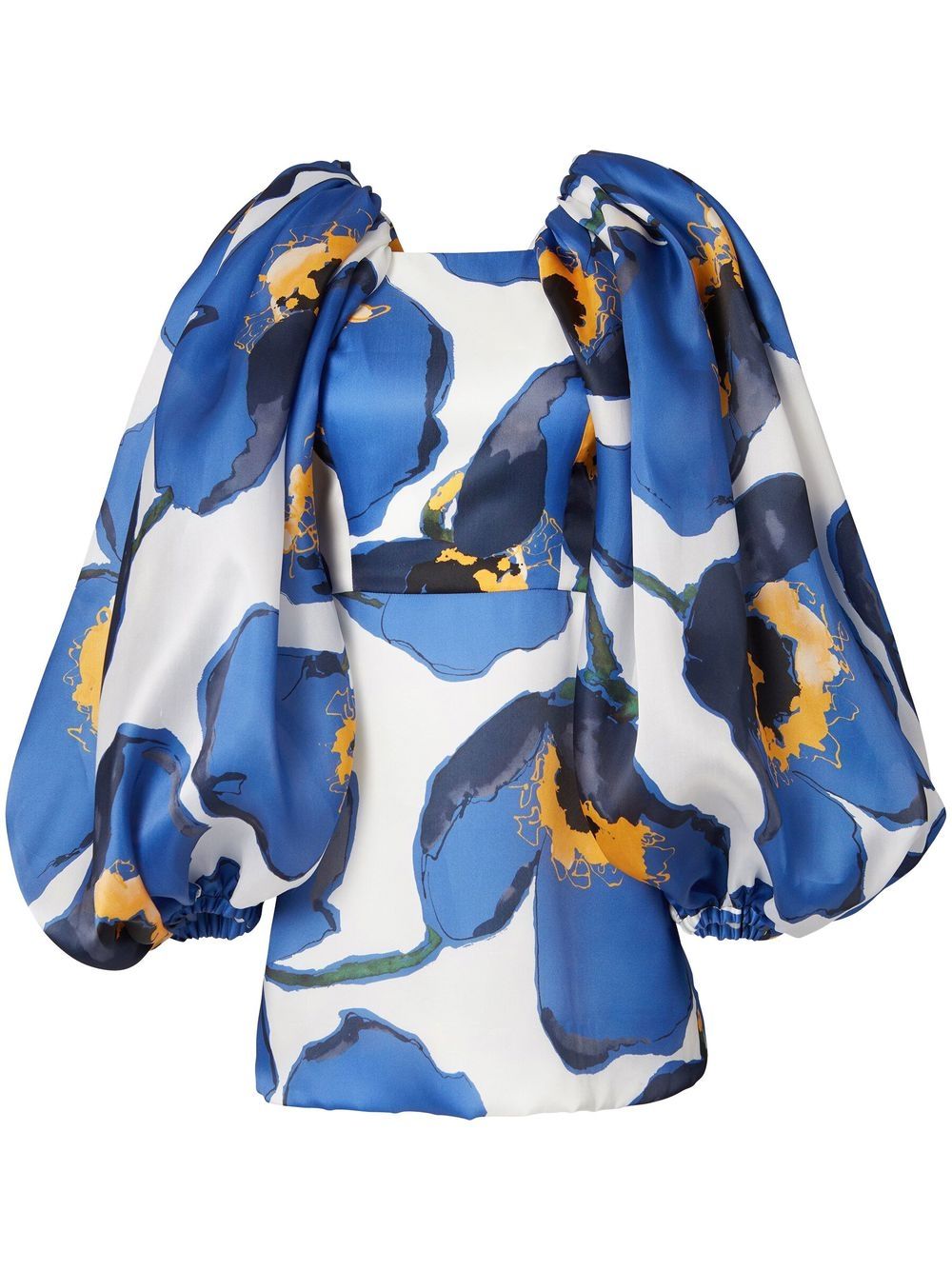 Floral-print balloon-sleeve minidress - White