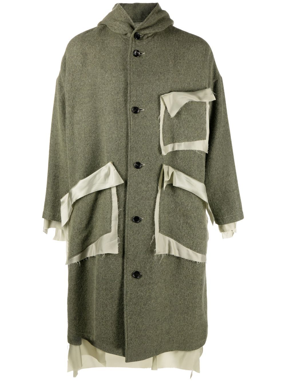 Deconstructed single-breasted coat - Green