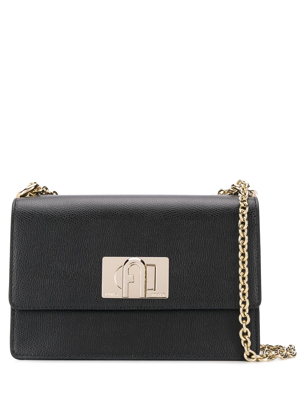 Monogram clasp crossbody bag - Black