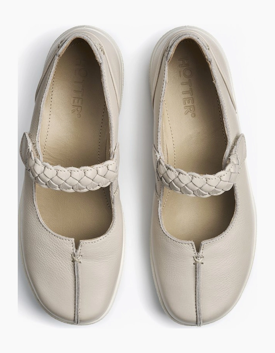 Hotter Women's Shake II Womens Extra Wide Mary Jane Shoes - Tan