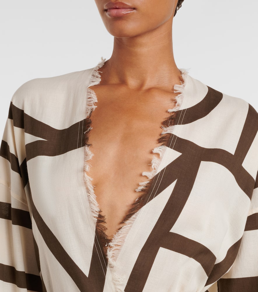 Monogram cotton beach cover-up