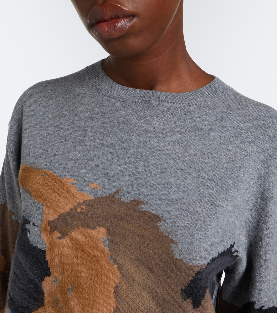 Intarsia virgin wool sweater