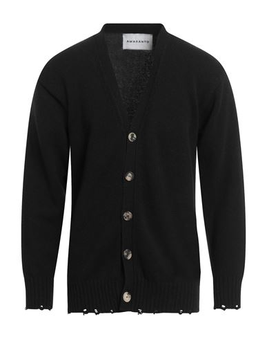 Amaranto Man Cardigan Black Size M Wool, Cashmere