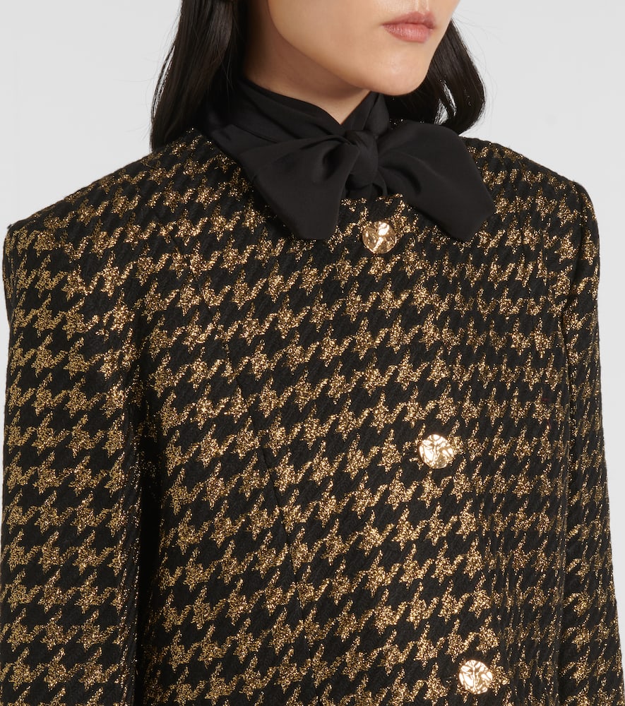 Houndstooth lamé tweed jacket