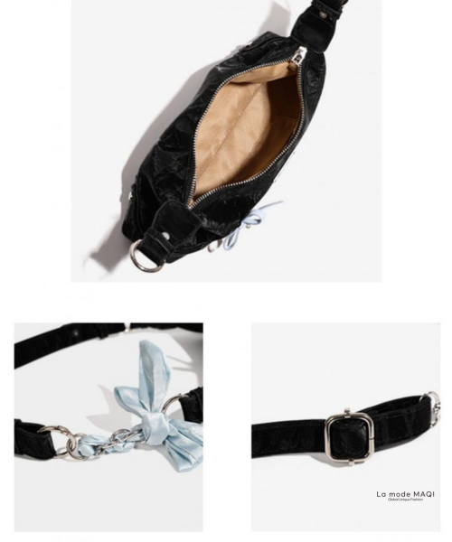 Balletcore look ribbon bow tie chain shoulder bag