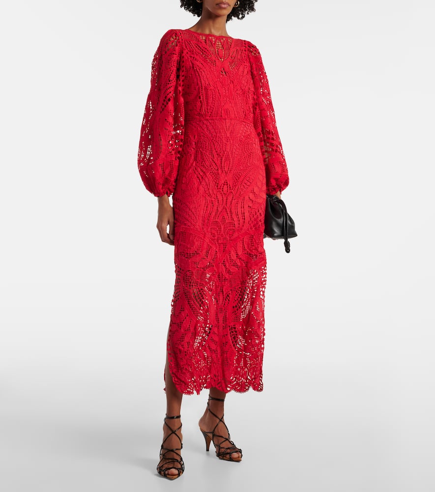 Nature guipure lace maxi dress