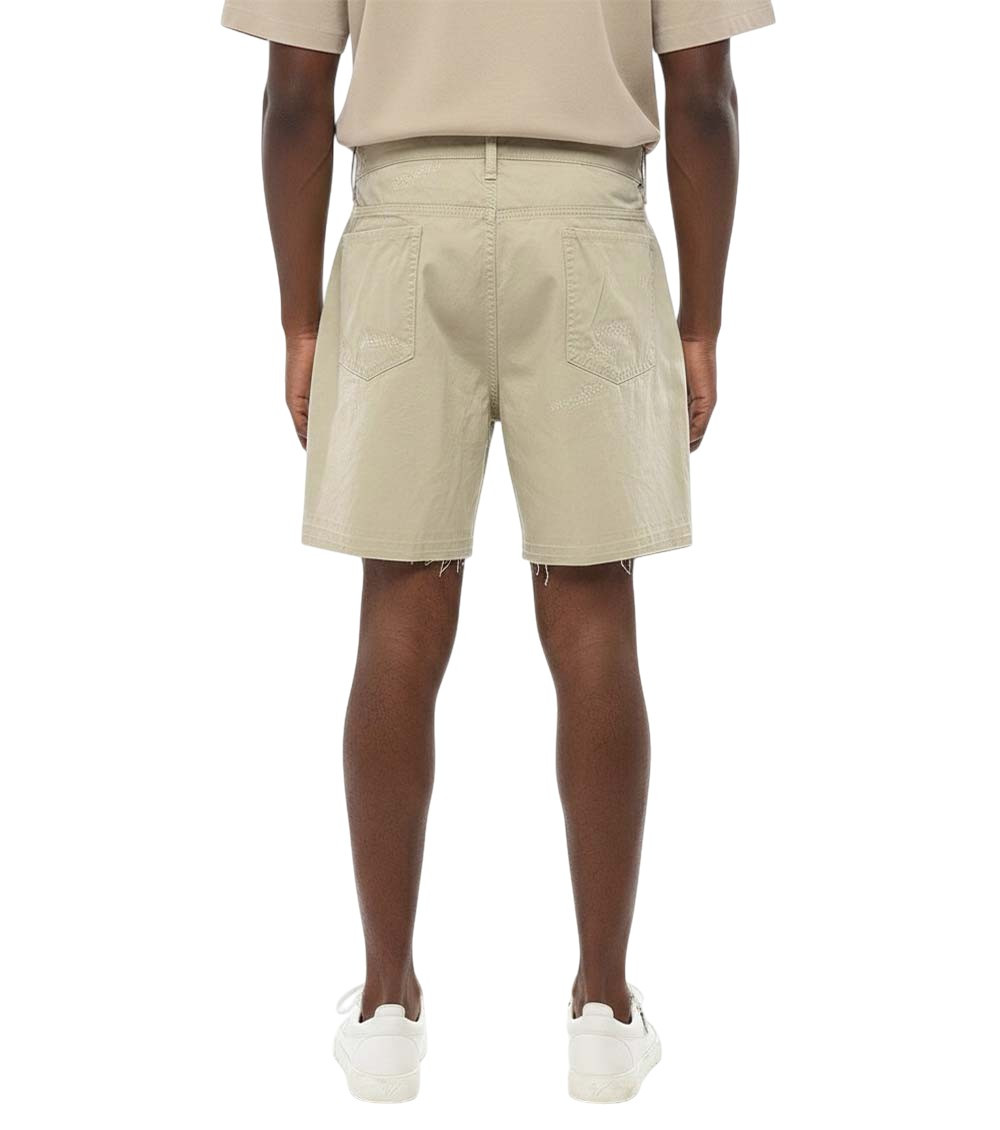 Beige Distressed Shorts