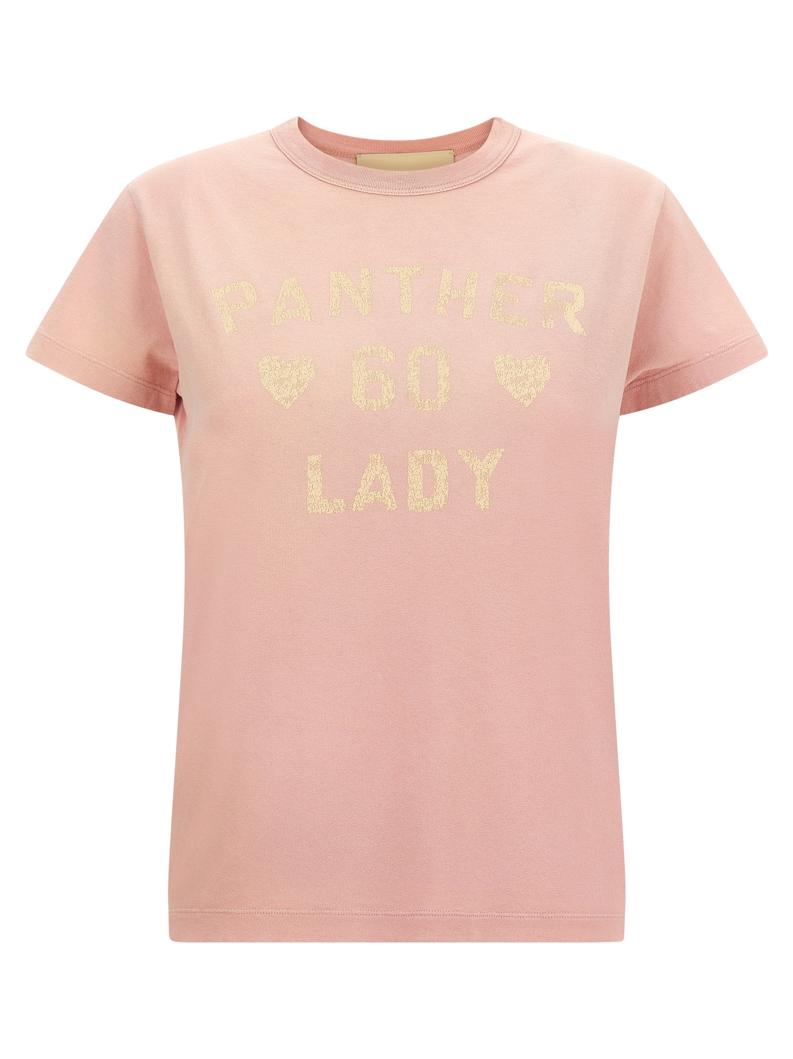 Panther Lady Craqué Print T-Shirt — Pink