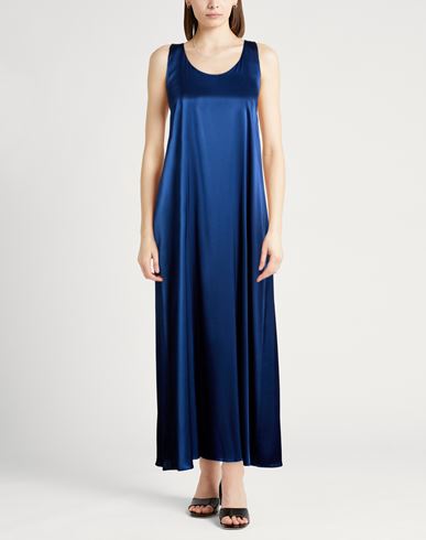 Woman Maxi dress Blue Size S Silk, Elastane