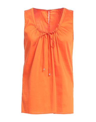 Woman Top Orange Size 8 Cotton, Polyamide, Elastane