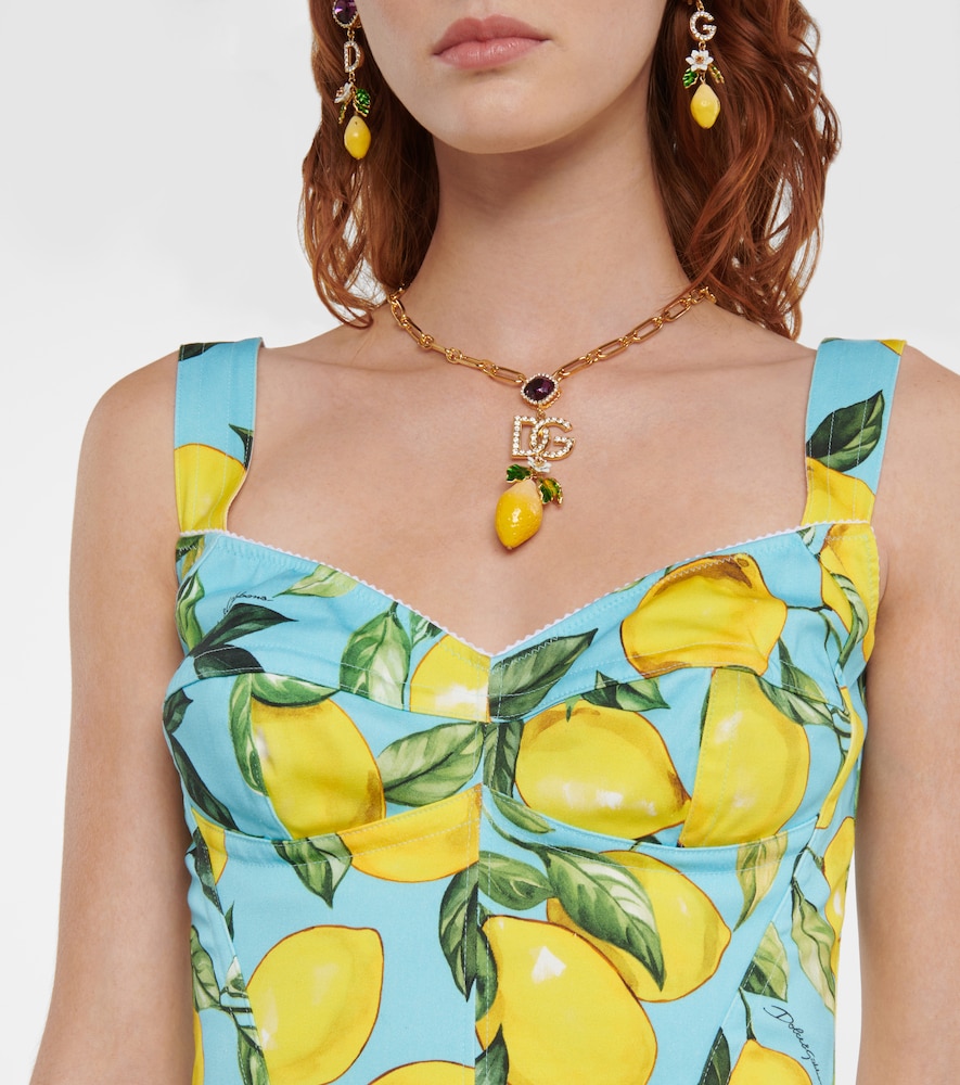 Exclusive to Mytheresa - Printed cotton-blend bustier top