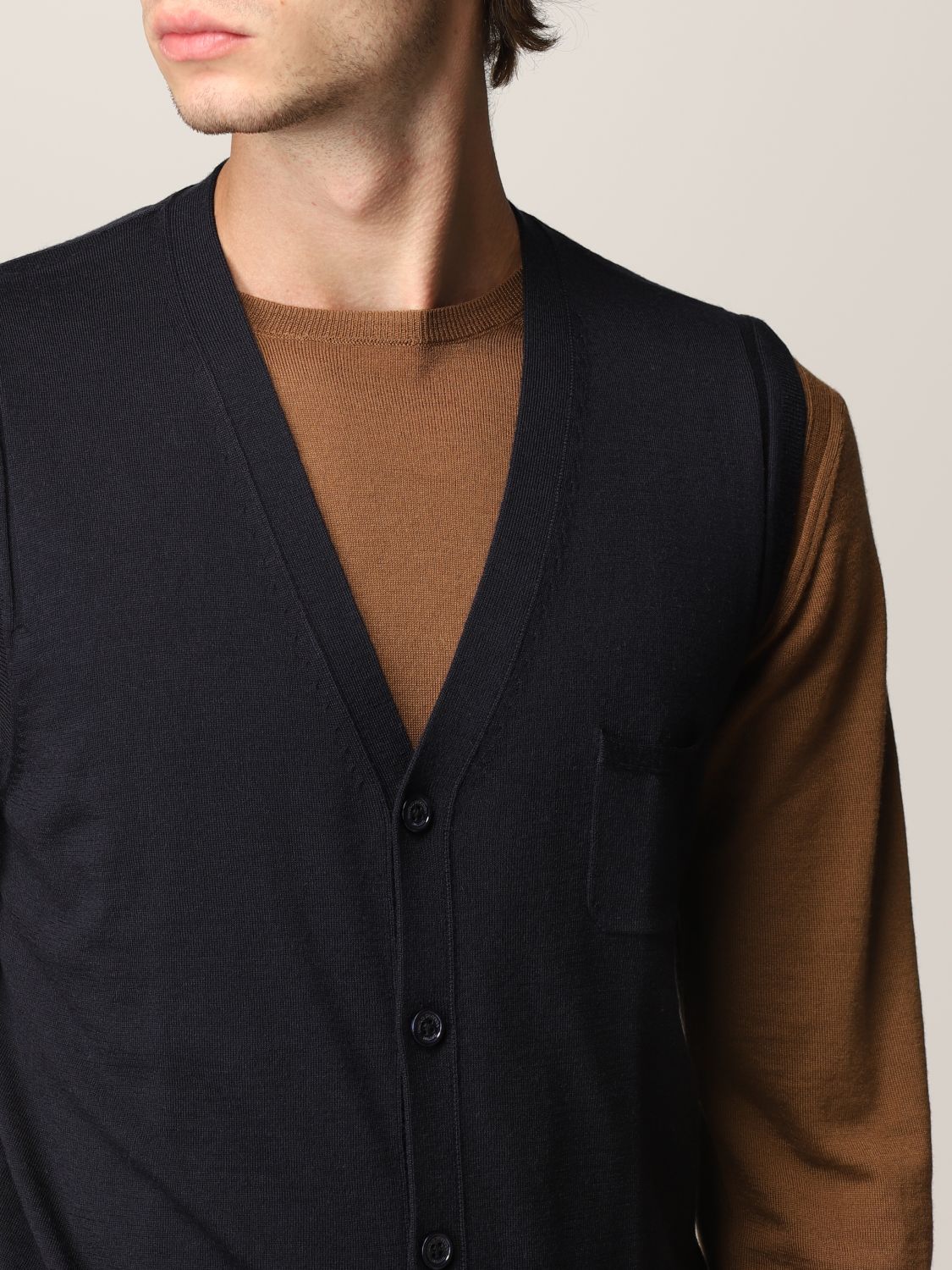 Suit Vest Men color Blue