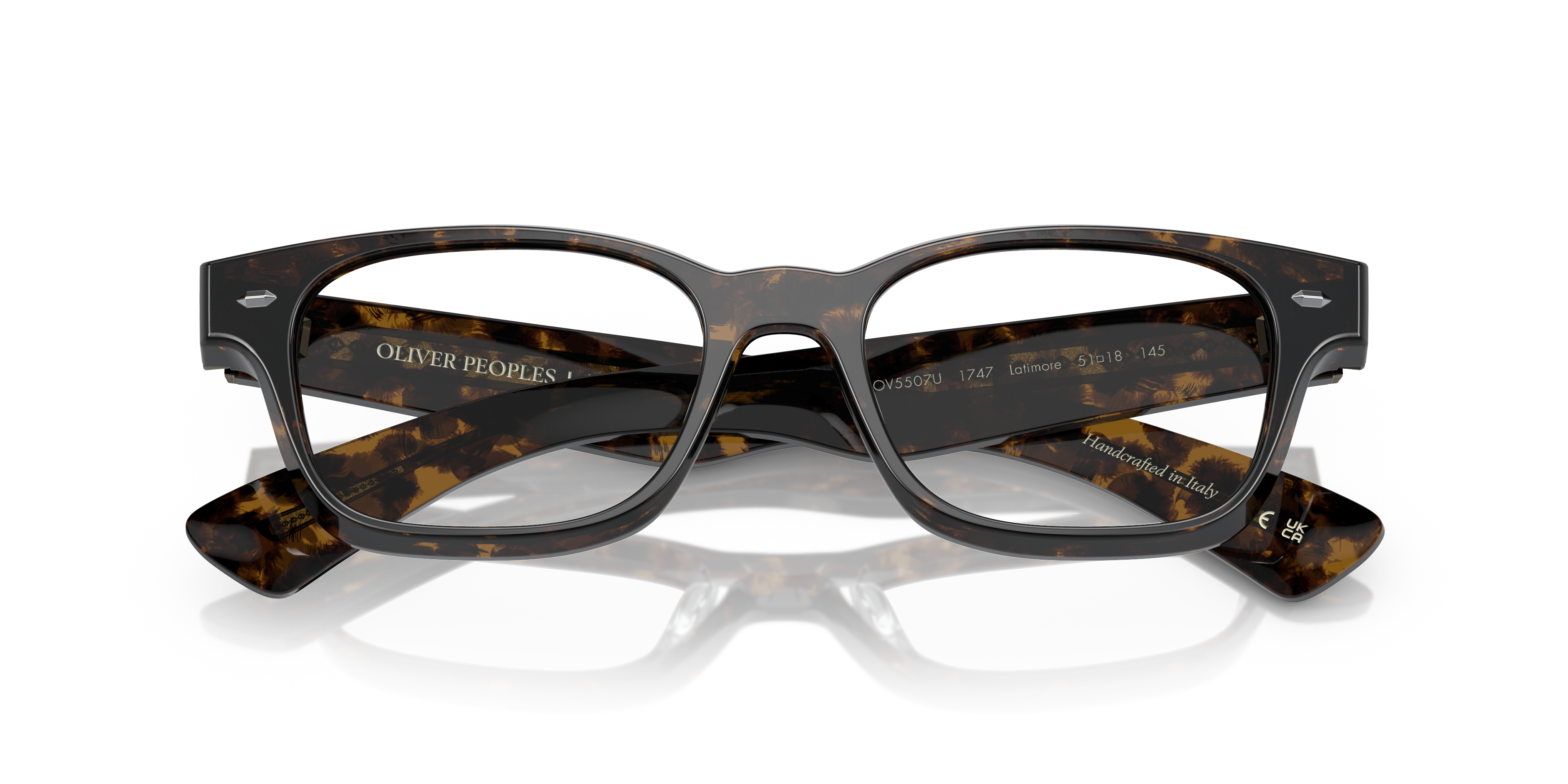 Oliver Peoples Unisex Oliver Peoples OV5507U LATIMORE 1747 Optical frames Acetate Turtle Transparent Pillow Norma