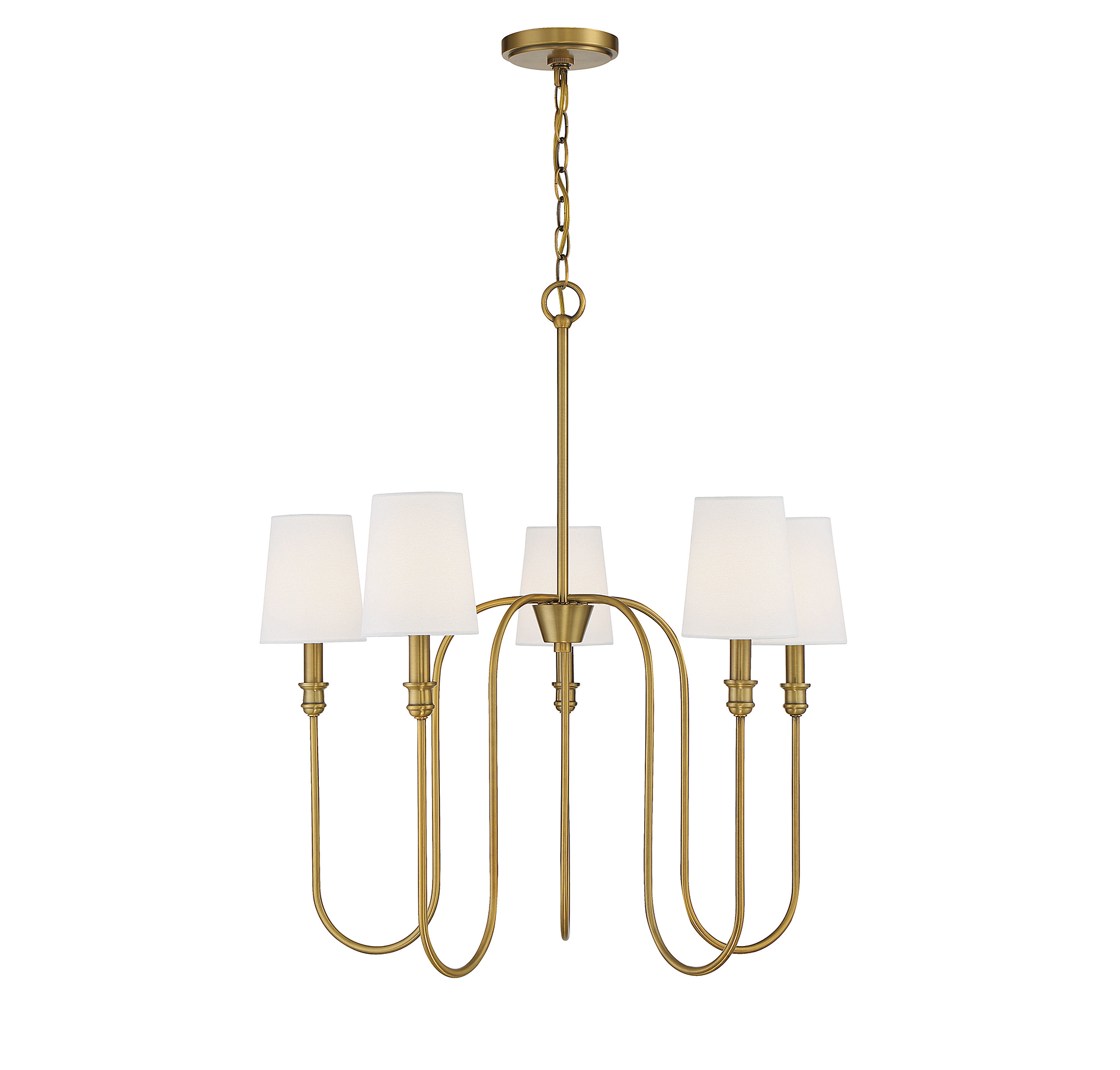 Trade Winds Lighting 5-Light Chandelier In Natural Brass - TW30082-NB