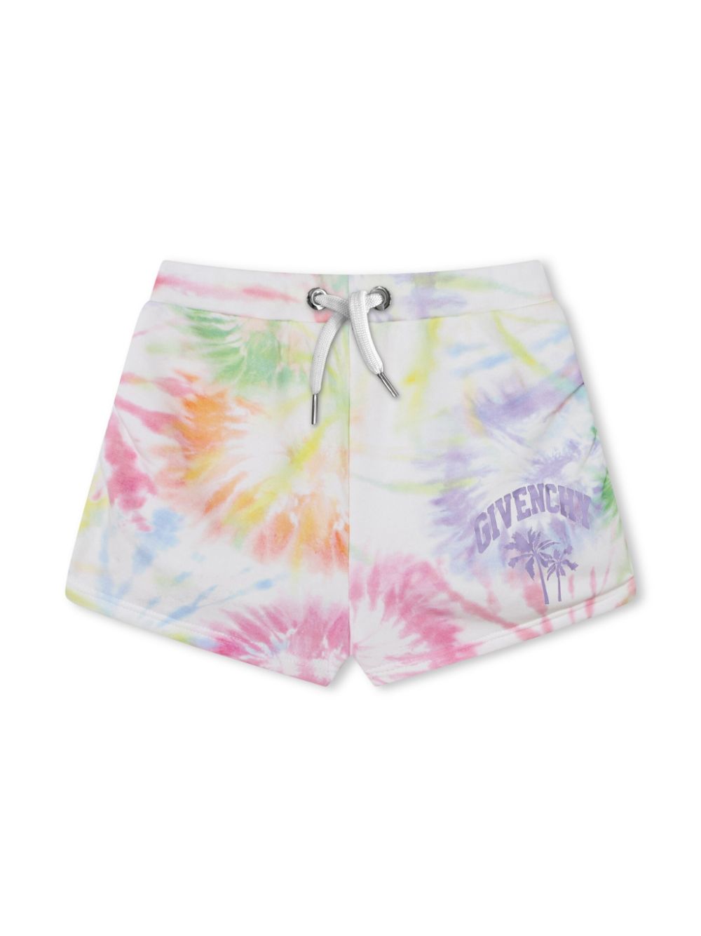 Tie dye-print shorts - White