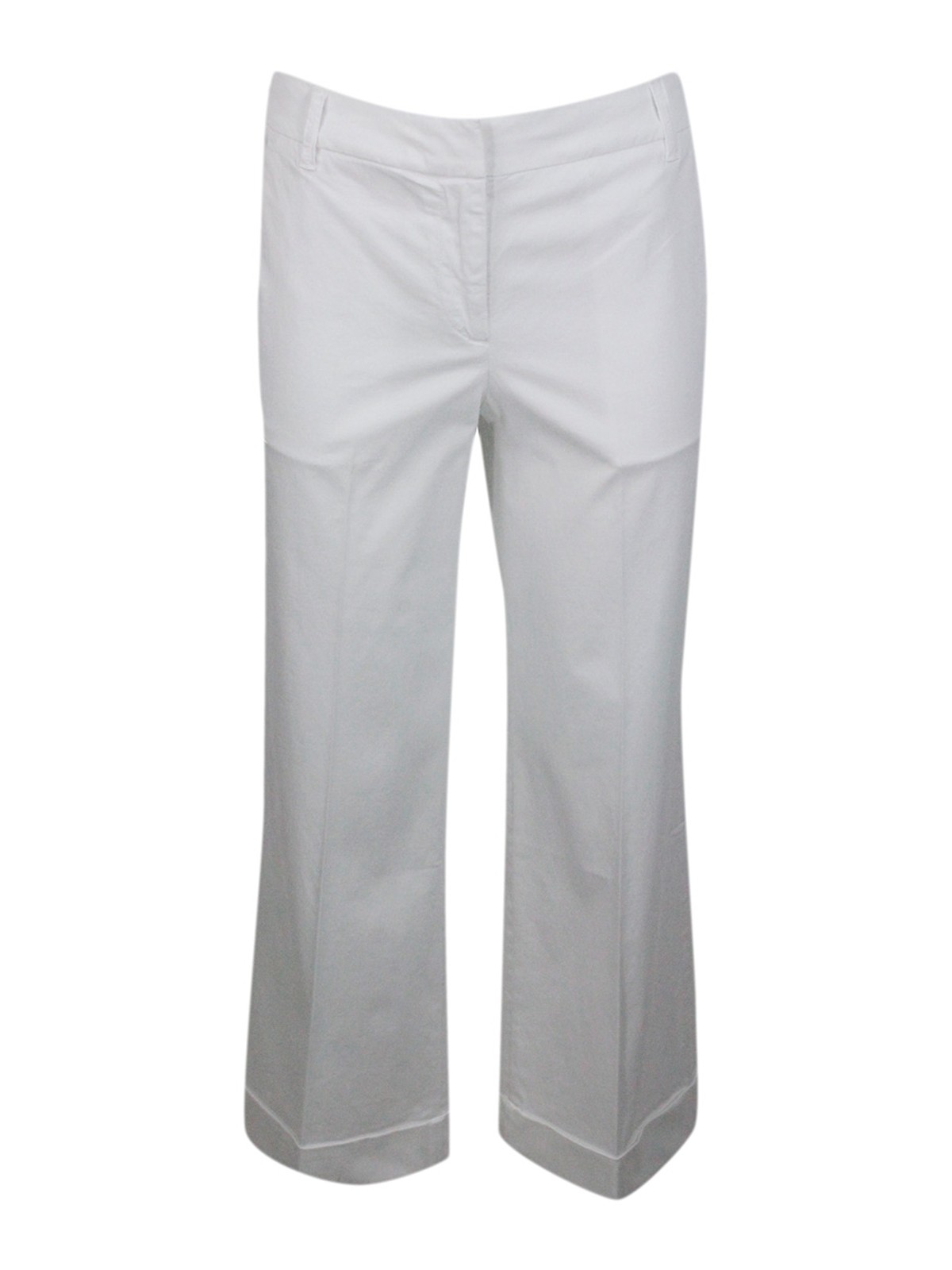 Luxury Edition Selena Cropped Trousers In Soft Stretch Cotton With Chinos America Pockets With Zip Closure And Small Logo Above The Back Pocket