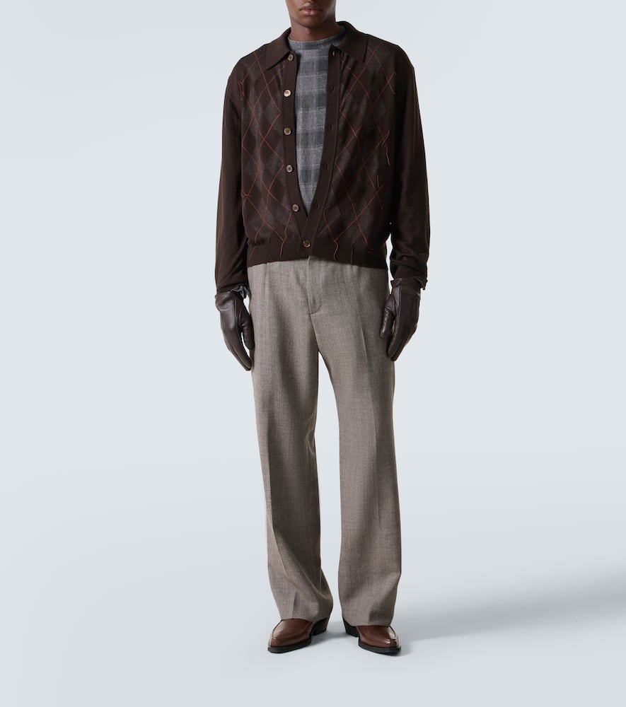 Evening argyle wool cardigan