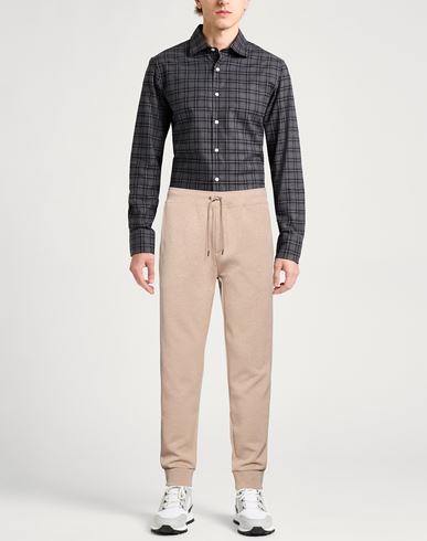 Man Pants Beige Size M Cotton, Recycled polyester